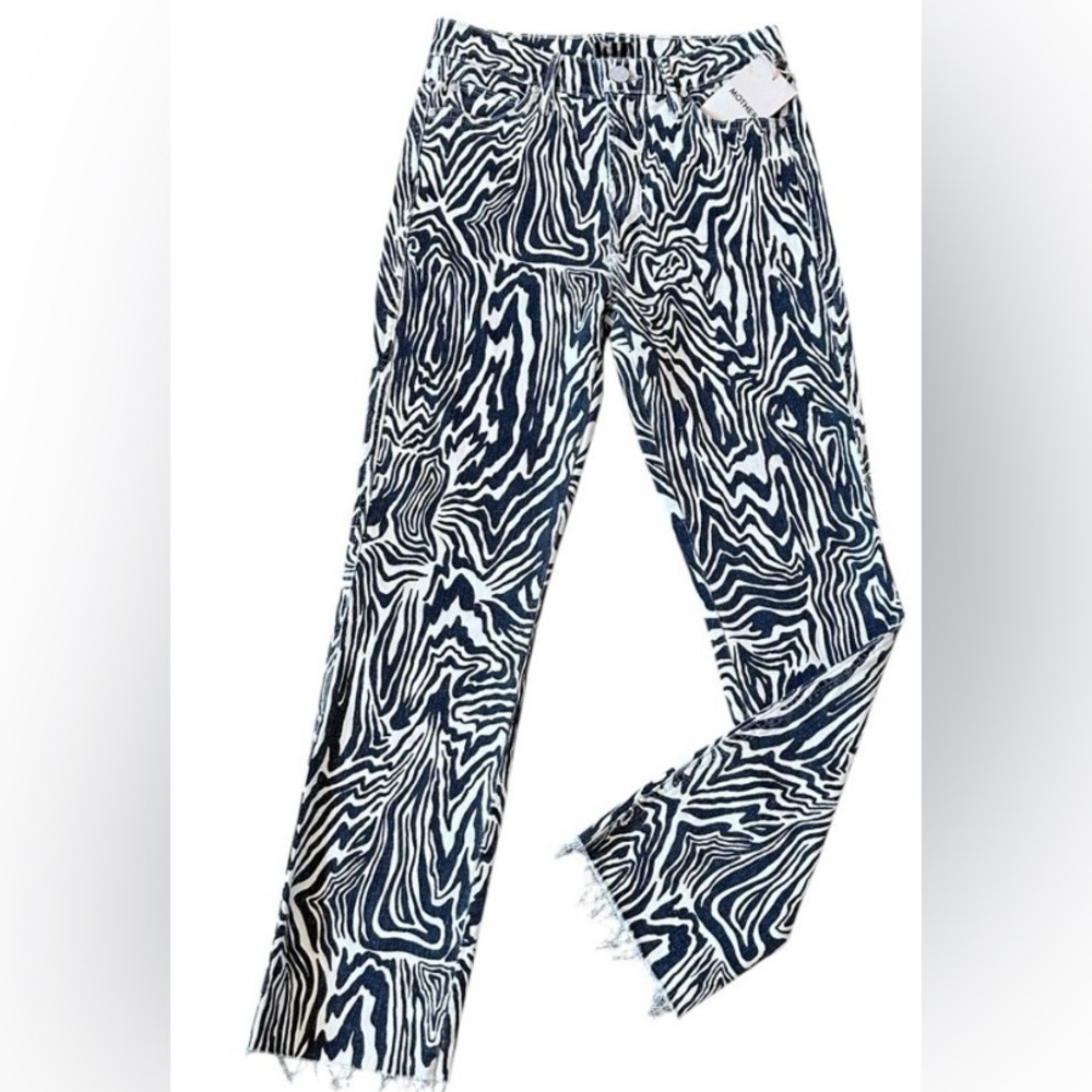 NWT MOTHER High Waisted Rascal‎ Ankle Fray Jeans